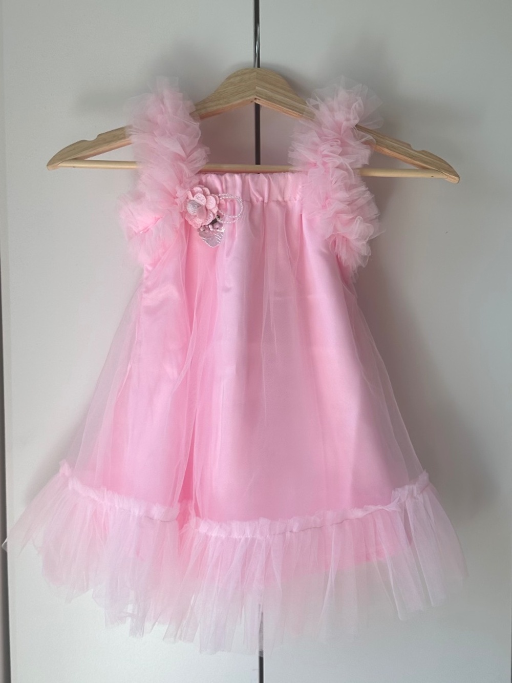 Pink Princess Tulle Ruffle Party Dress Flower Girl 2T NWT